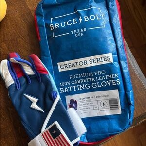 Bruce Bolt Blue Batting Gloves brand new
